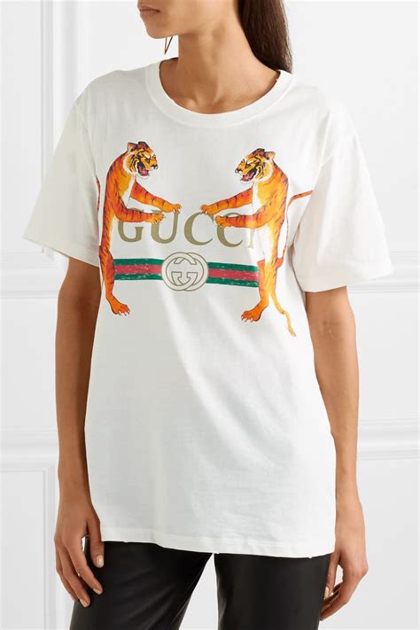 gucci embroidered tiger shirt sholder stripes|Gucci tiger print.